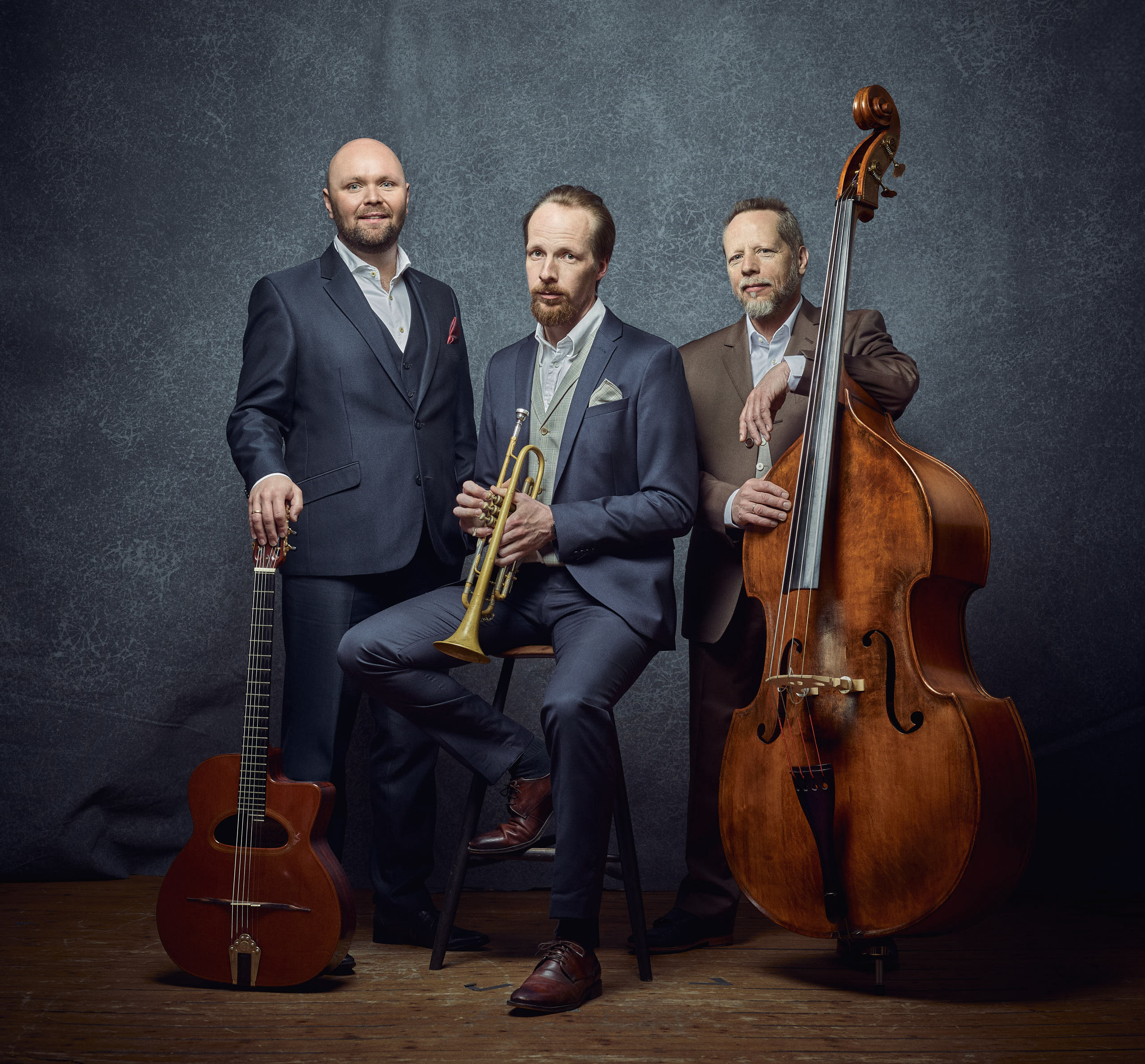 DIE ARMSTRONGS – Jazzband aus Mannheim und Heidelberg mit Trompete, Gitarre und Kontrabass